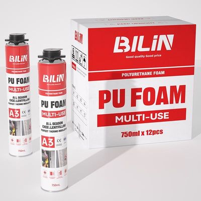 750ML 500ML Multi Purpose PU Foam Rainproof Fire Retardant Expanding Foam