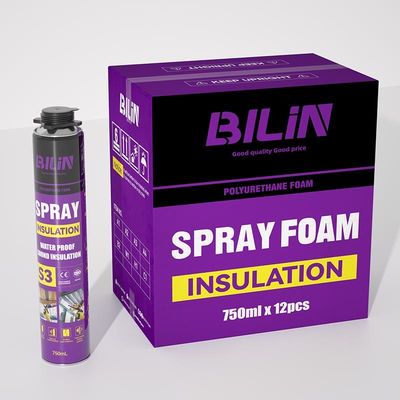 Spuma in PU a spruzzo sostenibile, sicurezza 750 ml di schiuma di poliuretano ad alta espansione.